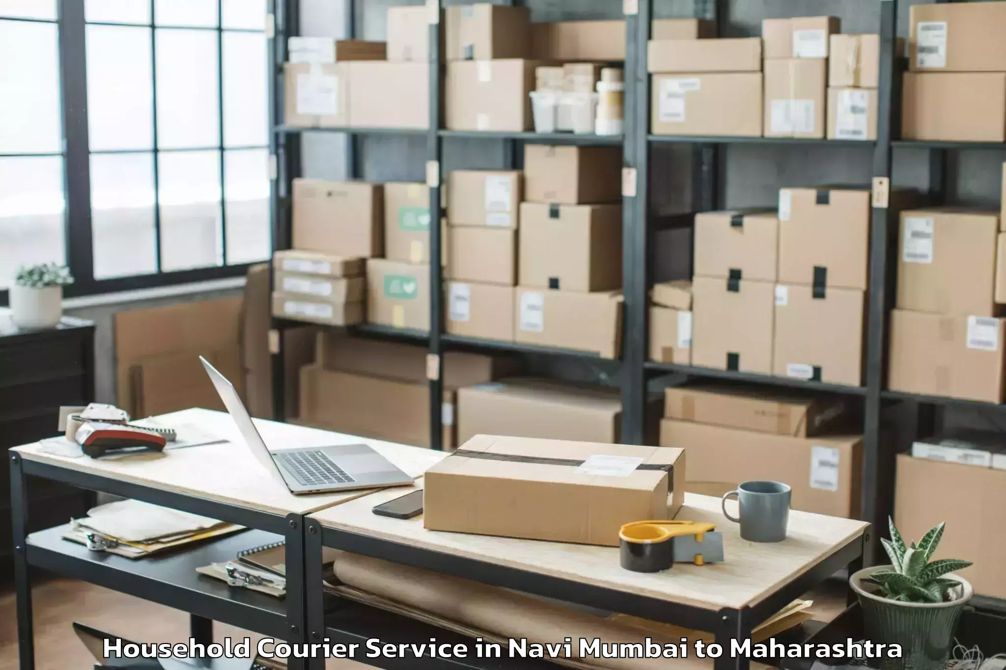 Top Navi Mumbai to Dharni Amravati Household Courier Available